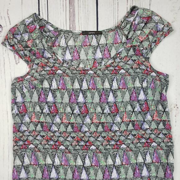 Soprano Lightweight Silky Multicolored Printed Mini Sleeveless Dress Size XS - Picture 6 of 8